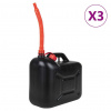 vidaXL Kanister na palivo s flexibilnou hadicou 3 ks čierny 20 l plast 155047
