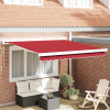 zahrada-XL Manuálna vysúvacia markíza červená 350x250 cm, vidaXL náhradná látka na markízu pre rám 3,5x2,5 m červená 3330441