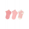 STERNTALER STERNTALER Ponožky krátke 3 ks v balení ružová dievča veľ. 22 12-24m