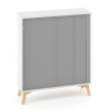 Policová skriňa ALFA ROOT, žalúziové dvere RAL9010, 2 police, 100x45x121,5cm, biela - 1 kus - 1 KS - nie - roletové - 2 - Interier Říčany - 45 cm - rovná - uzatvorená - Biela - Alfa Root - 121.5 cm -