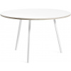 Stôl Loop Stand okrúhly biela laminátová doska biele nohy 120 cm