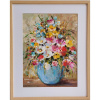 Kytica v modrej váze - Zuzana Lukáčová, originálny, ručne maľovaný obraz M (do veľkosti 65x65cm) Viac farieb