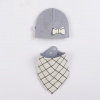 Dojčenská čiapočka s šatkou na krk New Baby Missy sivá - 80 (9-12m)