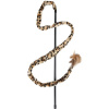 Flamingo Cat Dangler Leopard - rybársky prút pre mačku, s dlhým pruhom so škvrnami, zvončekom a pierkami