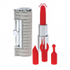 Angel - Lipstick Vibrator with 4 Attachments - Clear - Loveline Tiffany Lipstick minivibrátor se 4 nástavci