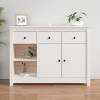 vidaXL Komoda biela 100x35x74 cm borovicový masív 814555