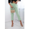 Fashionweek Dámske nohavice s opaskom K21 Farba: Mentol, Veľkosť: Universal