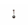 Oceľový piercing banánik s kryštálmi Veľkosť: Černá 1,6 x 10mm