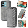 Peňaženkové kožené puzdro Cubic Grid na Xiaomi Redmi Note 13 - Sivá