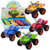 Štvorkolka s mechanickým pohonom LEAN Toys 10 cm - kovové telo s gumovými kolesami