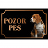 Bígl - Kovová tabuľka POZOR PES