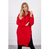 Fashionweek Zateplená dlha mikina s kapucňou MAXI K9301 Farba: Červená, Veľkosť: Universal