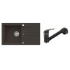 Alveus NIRO 130 SET kuchynský granit. drez so sifón. 75x42 Black + batéria DAGA - Black NIRO13091+DAGA91