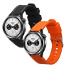 kwmobile řemíneks for Xiaomi Watch S4 / S4 Sport / S3 / S2 / Watch S1 Active / Watch 5 Active řemíneks - 2x Náhradní Silikonový Watch Bands - Smartwatch or Fitness Tracker - černá / oranžová