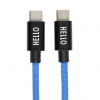 DESIGN LETTERS Textilný kábel USB-C / USB-C Blue Cobalt 1 m