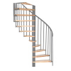 Minka STAIRS Priestorovo točité schodisko Luna buk/sivá 101-155 x 57-84 cm