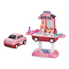 BABY MIX Dievčenský kozmetický salón v aute 2 v 1 50x26x55 ružová