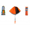 Teddies Parašutista figúrka s padákom lietajúca 9cm 4 farby v tube 24ks v boxe