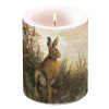 Poľovnícka dekoračná sviečka - ZAJAC