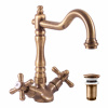 MORAVA RETRO - Umývadlová batéria s výlevkou, staromosadz (bronz) MK121.5/8SM, RAV Slezák