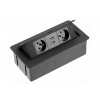Nábytková zásuvka výklopná 2x230V + 2xUSB čierna (GTV)
