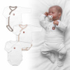 Rastúca výhodná sada, 3x Body pre bábätko Nature - béžová/taupe/biela 62-68 (3-6m)