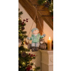 Postavička MagicHome Vianoce, Chlapček na hojdačke so sovičkou, závesná, keramika, 34,5x25,5x39,5 cm