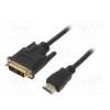Cable DVI-D (18+1) plug,HDMI plug PVC 3m black 30AWG