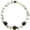 Pánsky Glosery náramok Disko guľa a šesťhrany s čiernymi zirkónmi, howlite 8mm Farba prvkov: čierna (na foto), Obvod zápästia: iné - uveďte do poznámky