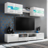 zahrada-XL 5-dielna obývacia TV stena s LED svetlami, lesklá biela 246027