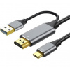 OEM HDMI2.0 na USB-C pre monitory s USB-C konektorom, 4K @ 60Hz, 1080p Aluminium 2m