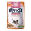 Happy Cat Pouches Meat in Sauce Kitten & Junior Land Ente 85 g