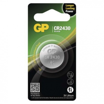 Lítiová gombíková batéria GP CR2430, blister