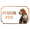 Bígl - Kovová tabuľka POZOR PES