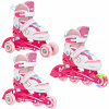 Kolieskové korčule - Roller korčule 3in1 Raven lia Pink 30-33 LED kruh (Roller korčule 3in1 Raven lia Pink 30-33 LED kruh)