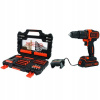 Skrutkovač Black+Decker akumulátorové napájanie 18 V BDCHD18S1A + 104