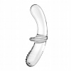 Satisfyer Double Crystal priehľadné obojstranné sklenené dildo