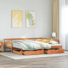 Vysúvacia denná posteľ zásuvky voskovohnedá 90x200 cm borovica-ForU-3302162