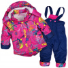 Detská kombinéza - Zimné kombinézy BQ Kids 86 Navy, Pink, Multi -Colored (Oblek r.86 Bunda lyžiarske nohavice kožušina)