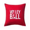Volleyball nápis - Vankúš 50x50 - 50x50 - Vrátane výplne ( Červená )