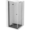 Mexen Lima skladací sprchovací kút 90 x 90 cm, transparentný, čierny + vanička Flat, čierna - 856-090-090-70-00-4070B