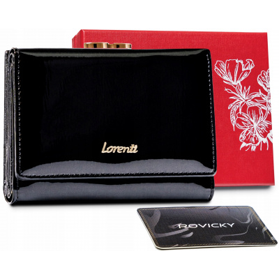 Peňaženka - Lorenti peňaženka pravá koža čierna 15-09-SH-RFID-1302 B - Dámsky produkt (Lorenti značková kožená dámska peňaženka RFID)