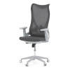 Autronic KA-S248 GREY - Stolička kancelárska, šedý MESH, biely plast, plastový kríž