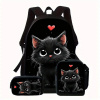 3-dielna sada tašiek Black Cat – Unisex batoh, puzdro na ceruzky a taška na obed QJ2307434