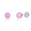 Ligot Strieborné napichovacie náušnice so sýto ružovým opálom