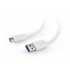 Kabel CABLEXPERT USB 3.0 A - USB-C M/M, 1m, bílý CCP-USB3-AMCM-1M-W Gembird