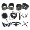 Bondage set z umělé kůže s ostny – 8 částí