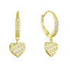 Pozlátené strieborné náušnice so zaveseným srdiečkom 11720.1