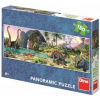 Puzzle 150 Dinosauři u jezera panoramic