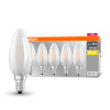 OSRAM LED žiarovka Base Classic B40, E14, 4 W, 470 lm, 2700 K, opálová, 5 ks
